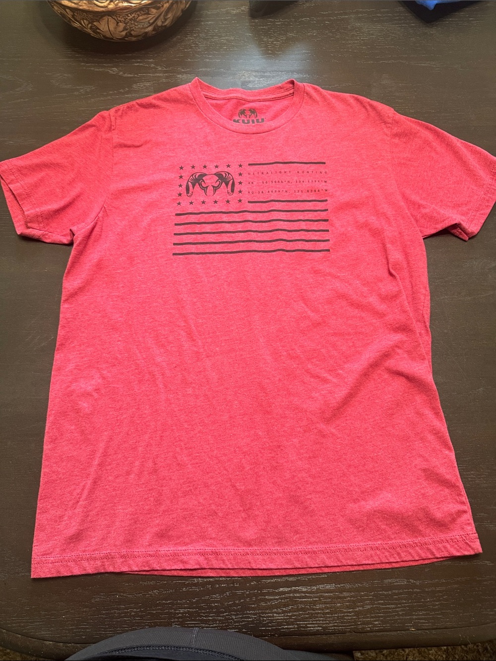 KUIU Heather Red Short-Sleeve Tee with Navy Graphic